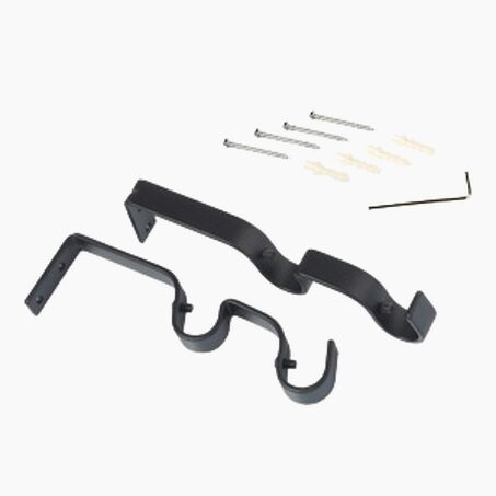 Support barre à rideau OBSIDIENNE noir 1,9 cm de 9,5 à 15,5 cm