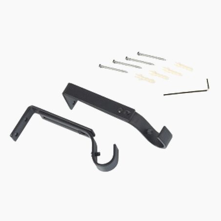 Support barre à rideau OBSIDIENNE noir 1,9 cm de 11,5 à 15,5 cm