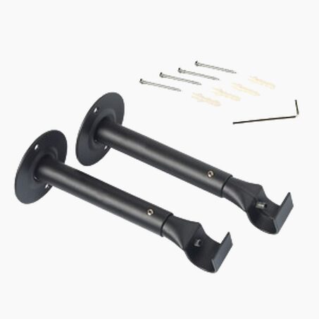 Support barre à rideau OBSIDIENNE noir 1,9 cm de 16,5 à 23 cm