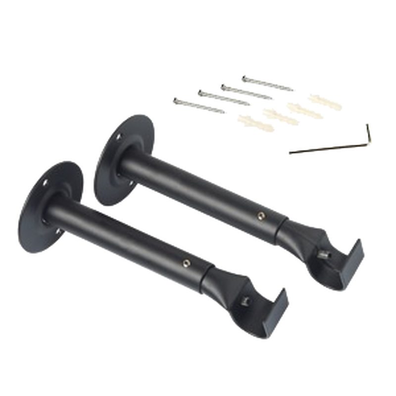 Support barre à rideau OBSIDIENNE coloris noir diamètre barre 1,9 cm longueur extensible de 16,5 à 23 cm