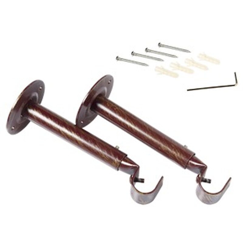 Support barre à rideau MUSCOVITE coloris rouge / doré diamètre barre 1,9 cm longueur extensible de 16,5 à 23 cm