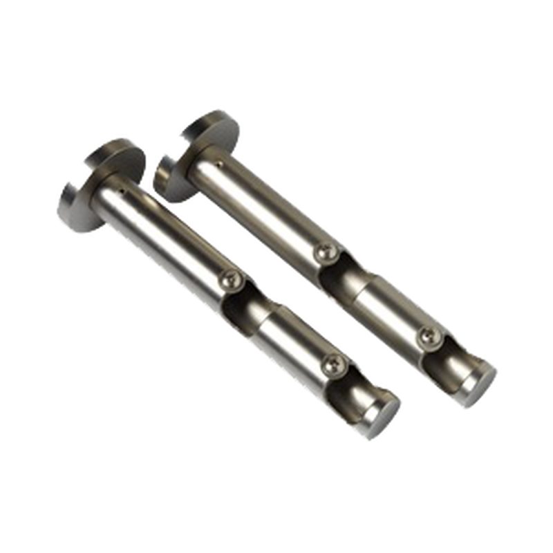 Support barre à rideau PYRITE coloris nickel satin diamètre barre 1,9 cm longueur extensible de 9,5 à 15,5 cm