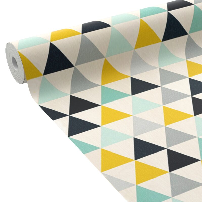 Papier peint intissé TRIANGLE & WOOD coloris multicolore