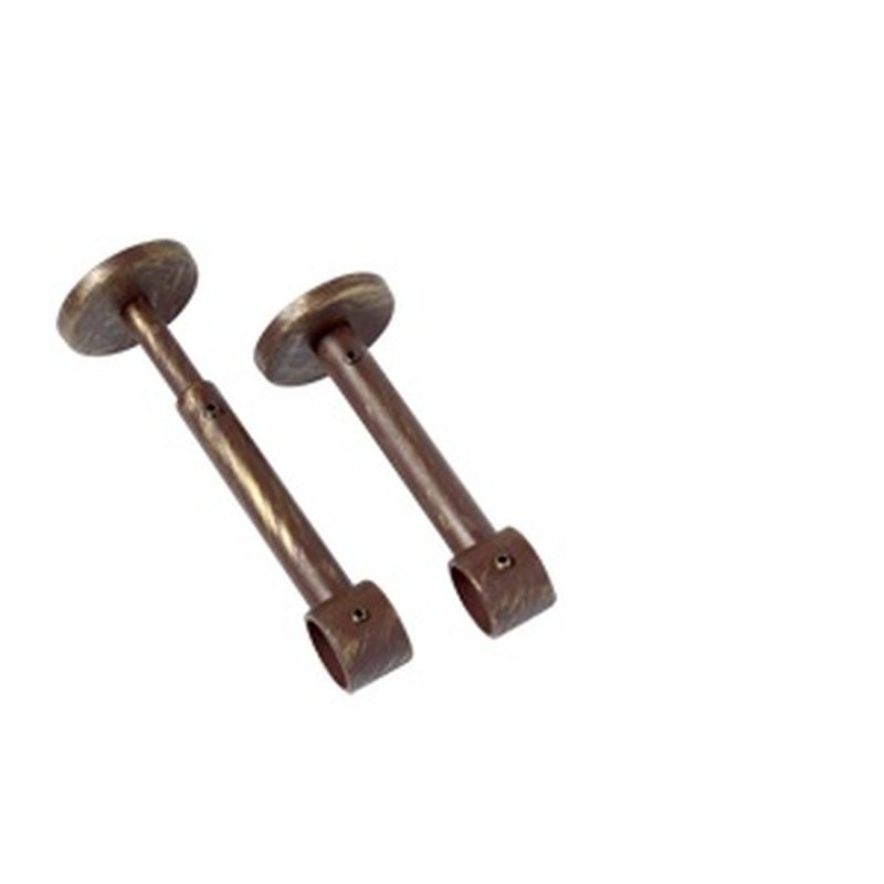 Support barre à rideau MUSCOVITE coloris rouge / doré diamètre barre 1,9 cm longueur extensible de 9,0 à 14 cm