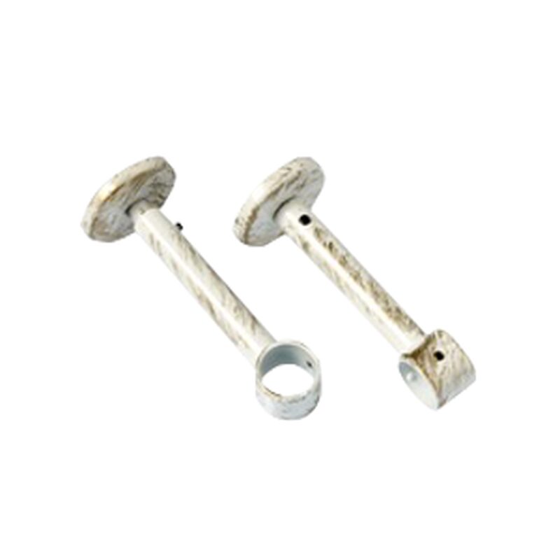 Support barre à rideau CERUSITE coloris blanc  / doré diamètre barre 1,9 cm longueur extensible de 9,0 à 14 cm