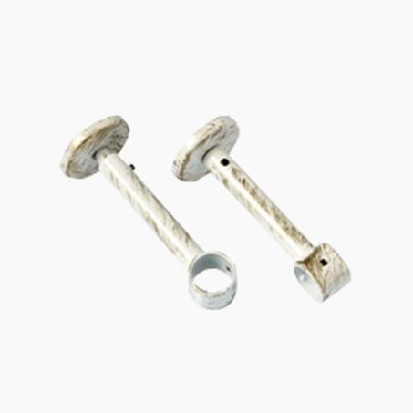 Support barre à rideau CERUSITE blanc / doré 1,9 cm de 9,0 à 14 cm
