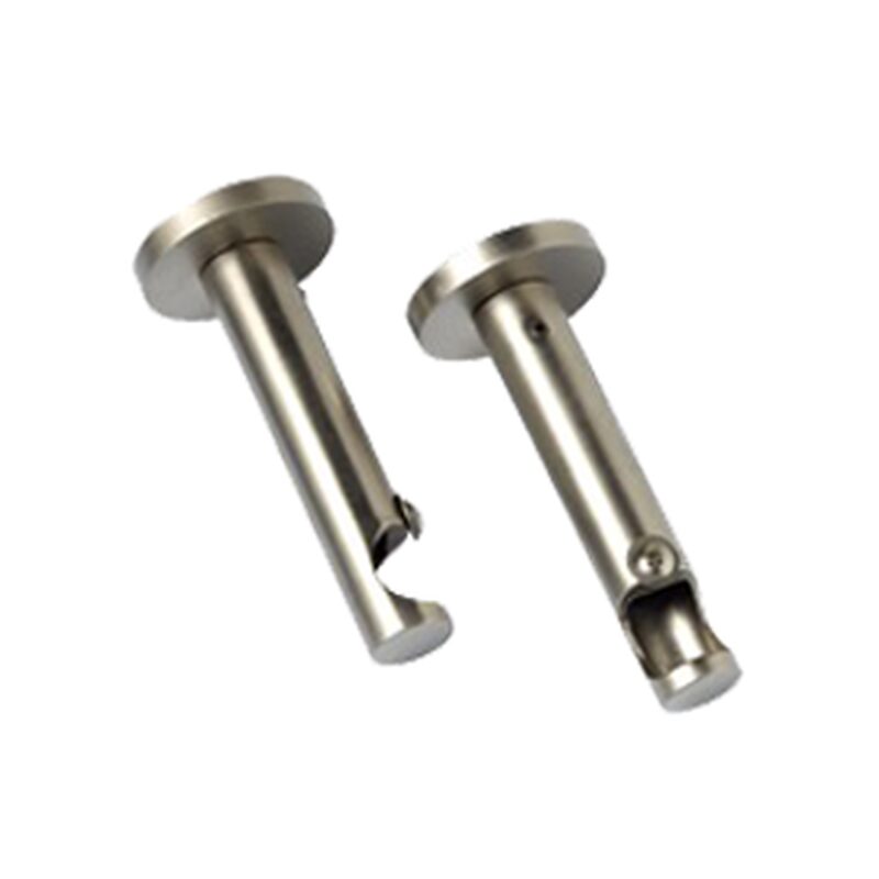 Support barre à rideau PYRITE coloris nickel satin diamètre barre 1,9 cm longueur 9,5 cm
