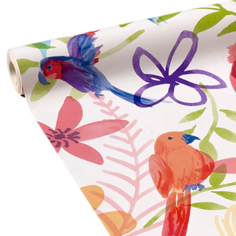 Papier peint PARROTS coloris blanc