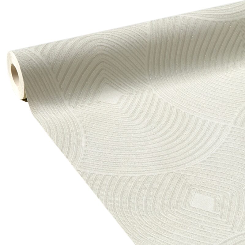 Papier peint vinyle LOUXOR coloris blanc pailleté