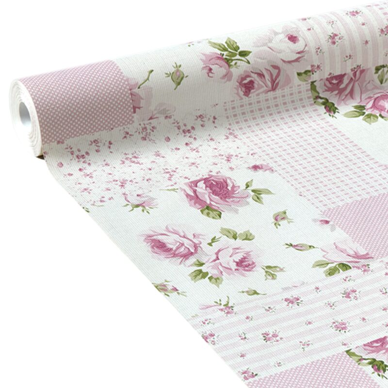 Papier peint intissé LIBERTY PATCHWORK coloris rose anglais