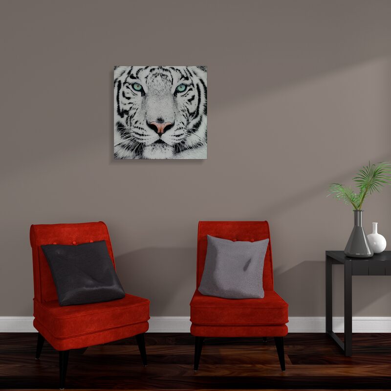 Tableau en verre TIGER EYES 70 x 70 cm