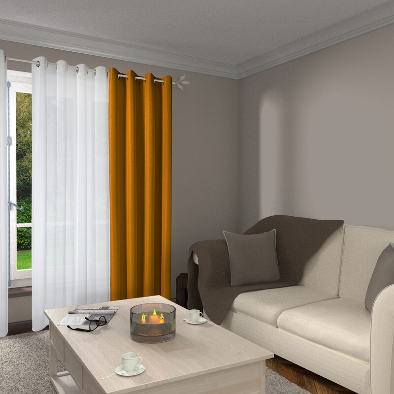 Rideau CALYPSO coloris jaune moutarde 140 x 240 cm