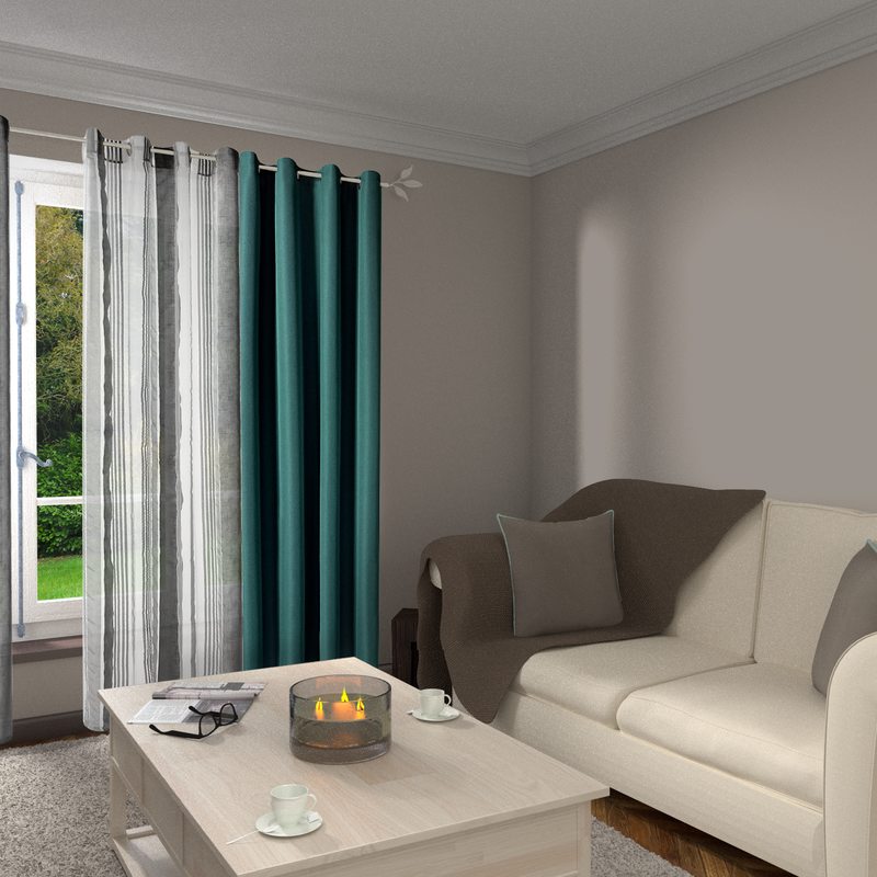 Rideau CALYPSO coloris vert chlorophylle 140 x 240 cm