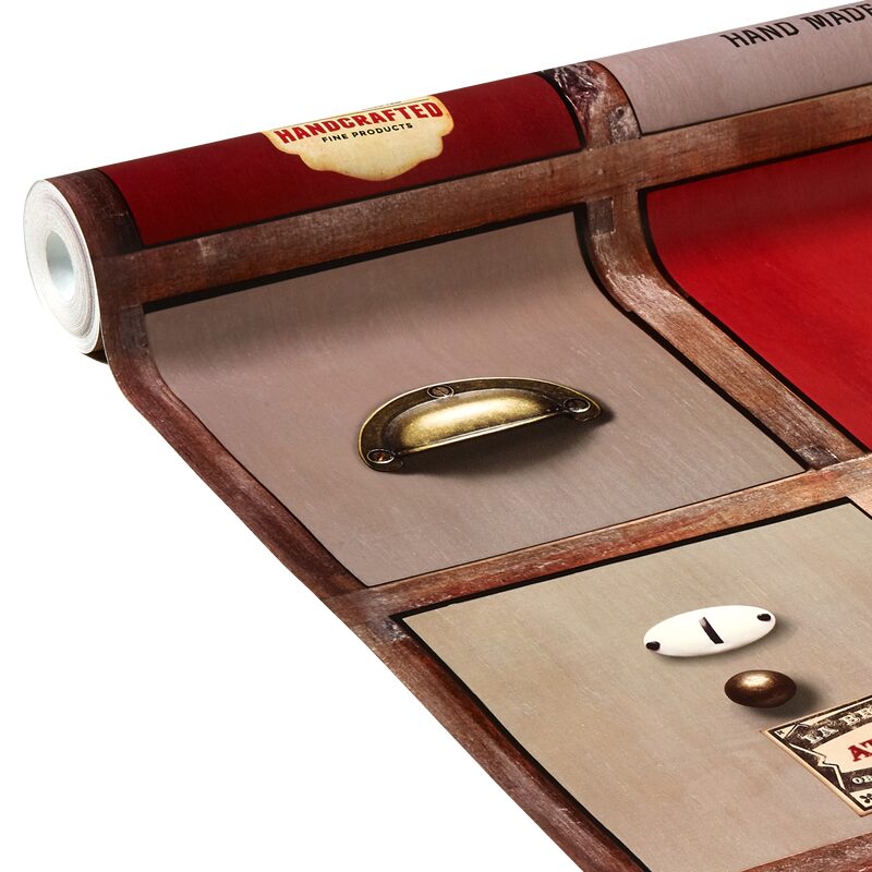 Papier peint intissé AUTHENTIC FACTORY coloris rouge brique