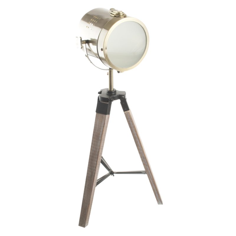 Lampe à poser PROJECTEUR coloris bronze et bois 68 x 15 cm