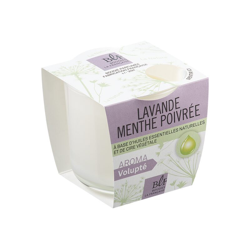 Bougie parfumée AROMA VOLUPTÉ lavande menthe poivrée