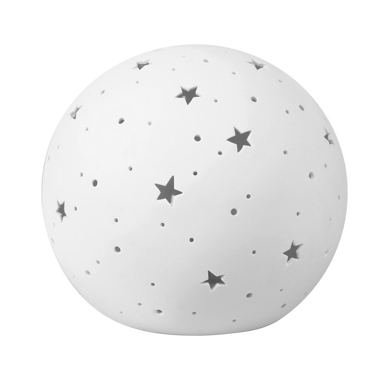Lampe de chevet ÉTOILE coloris blanc 21 x 21 cm