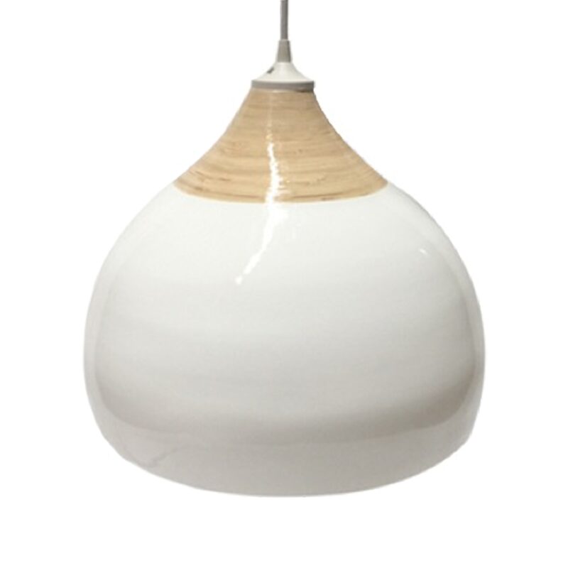 Suspension BAMBOU coloris blanc 20 x 27 cm