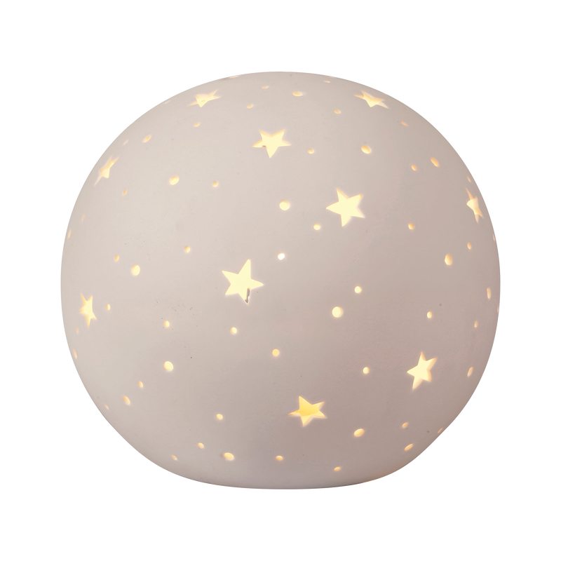 Lampe de chevet ÉTOILE coloris blanc 21 x 21 cm