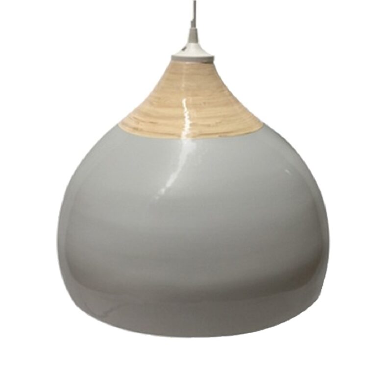 Suspension BAMBOU coloris gris 20 x 27 cm