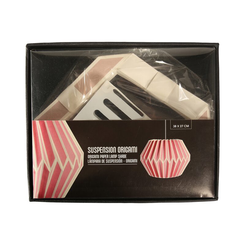 Suspension PLIAGE HEXA coloris rose poudré 27 x 38 cm