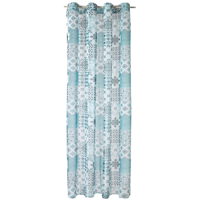 Voilage MOSAIC coloris bleu 140 x 240 cm