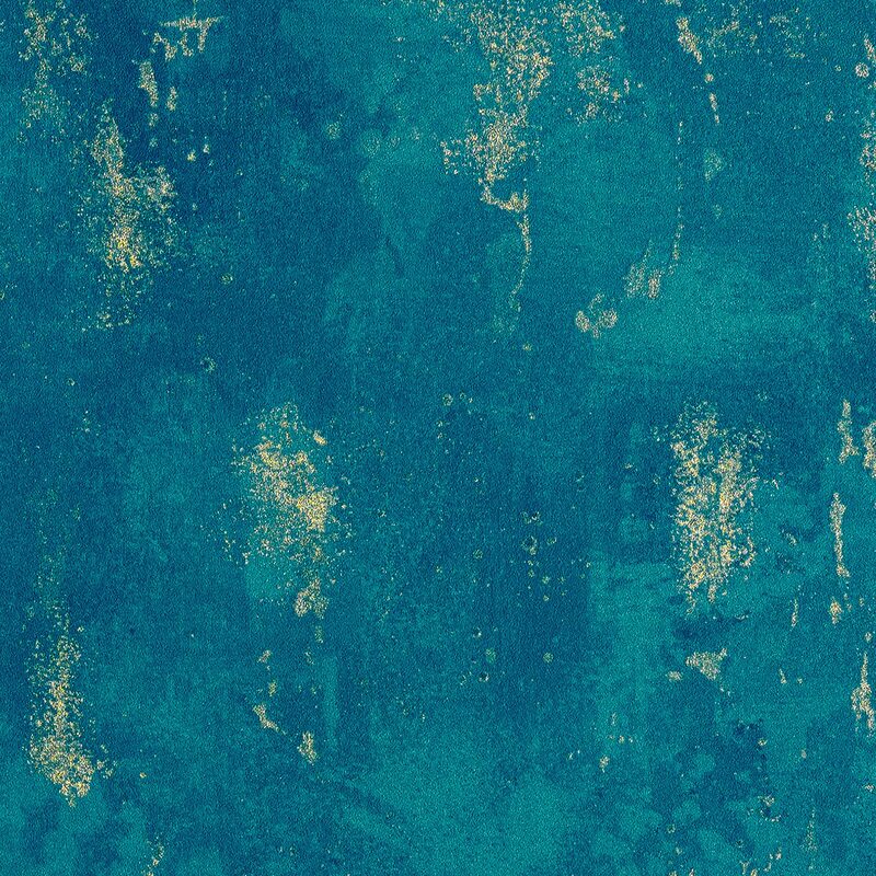 Papier peint intissé ALLIAGE coloris bleu paon
