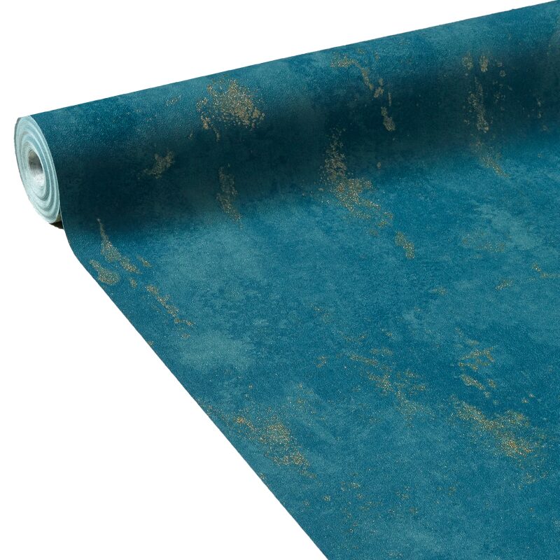 Papier peint intissé ALLIAGE coloris bleu paon