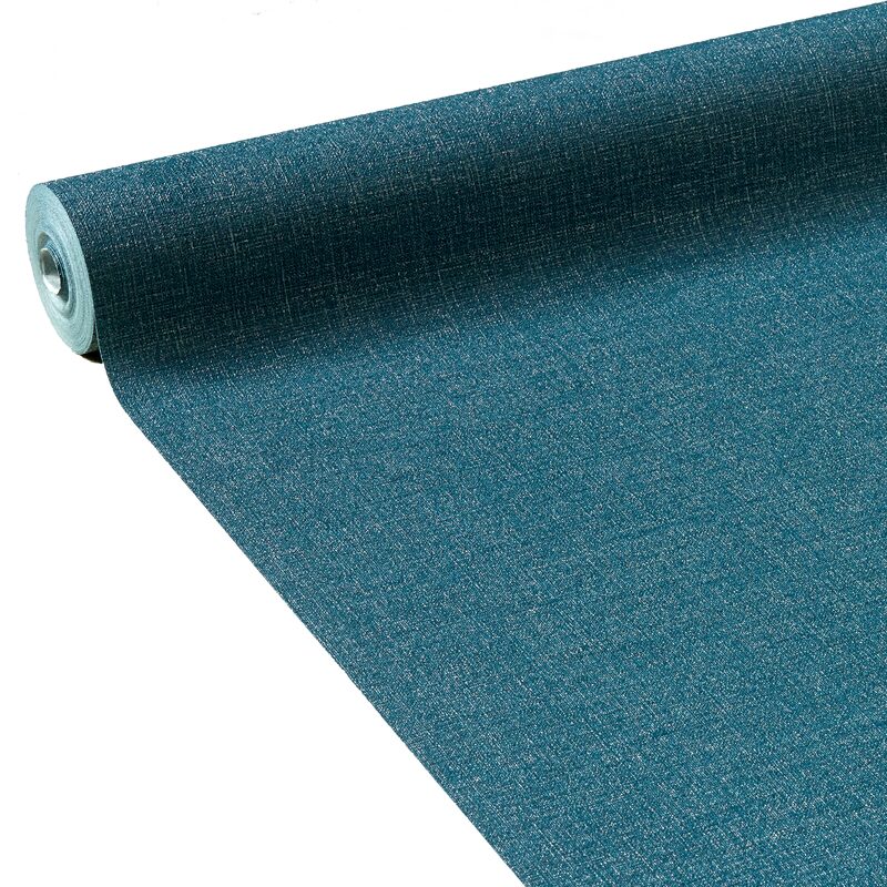 Papier peint intissé ESTEBAN coloris bleu paon