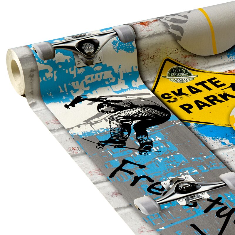 Papier peint SKATE PARK coloris multicolore