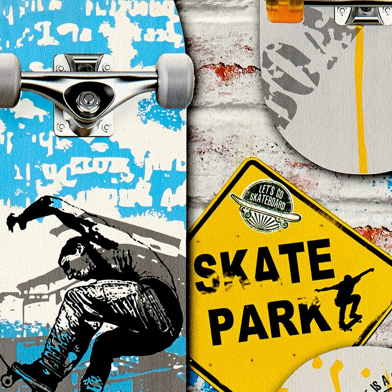 Papier peint SKATE PARK coloris multicolore