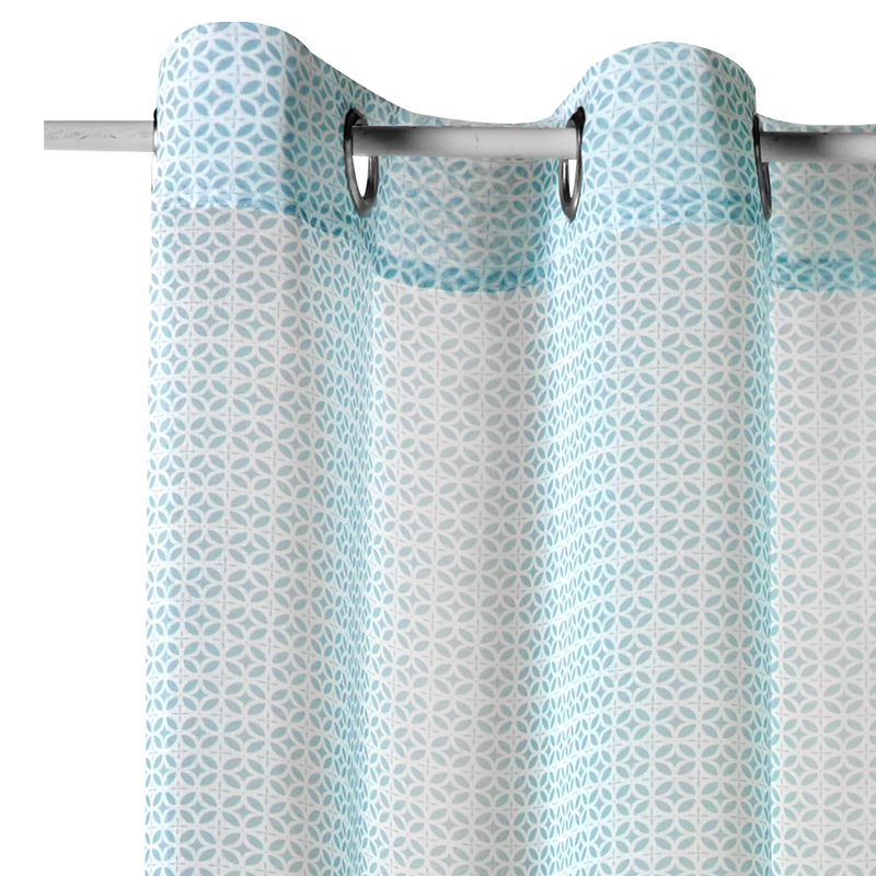 Voilage ULYSSE coloris bleu aqua 140 x 240 cm