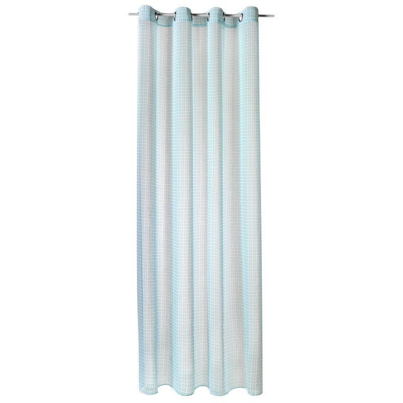 Voilage ULYSSE coloris bleu aqua 140 x 240 cm