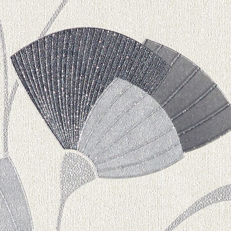 Papier peint intissé FLOWER EVENTAIL coloris blanc
