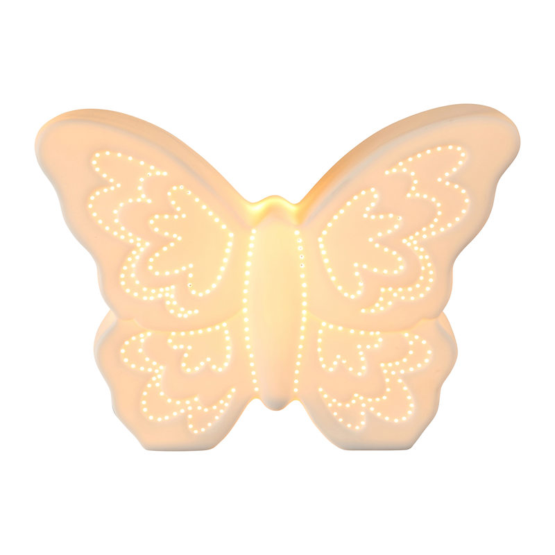 Lampe à poser PAPILLON coloris blanc 26 x 26 cm