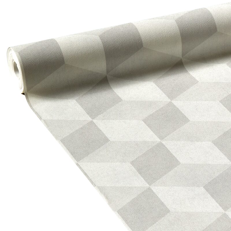 Papier peint intissé CUBIC coloris gris perle