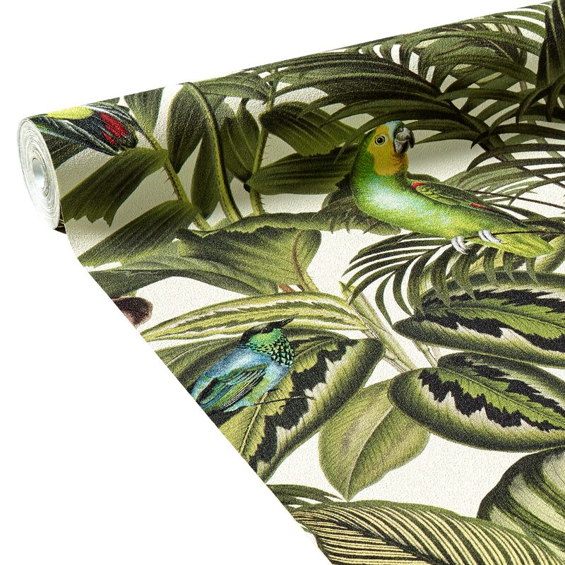 Papier peint intissé EXOTIC MOOD coloris vert mousse