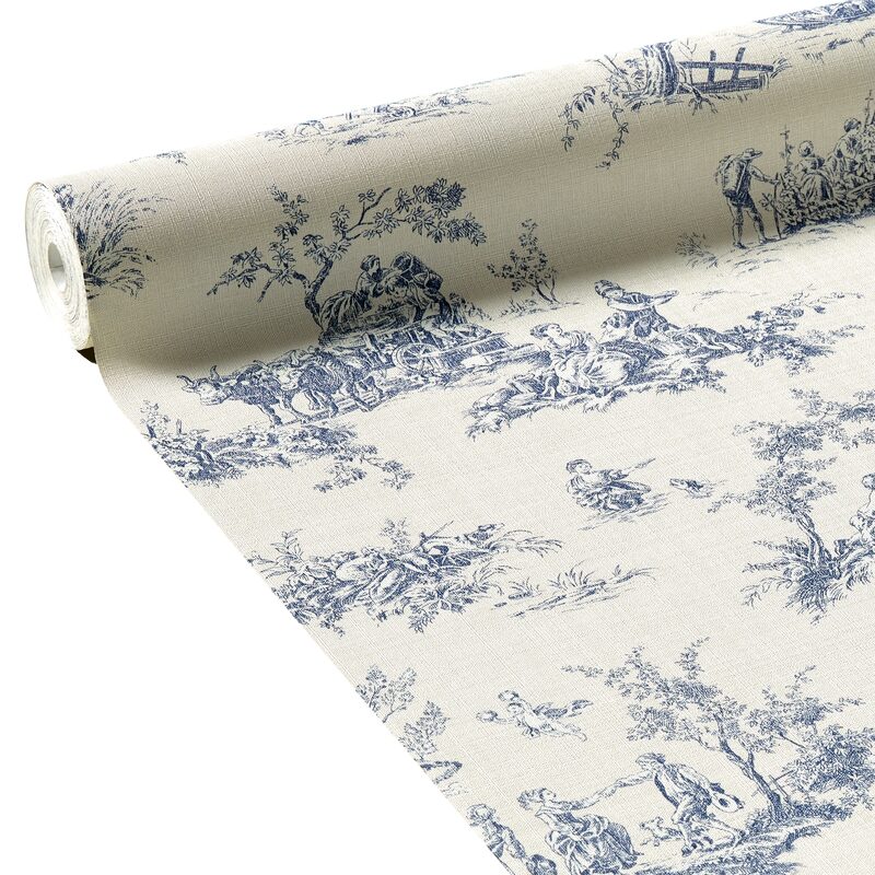 Papier peint intissé TOILE DE JOUY LAZY coloris blanc