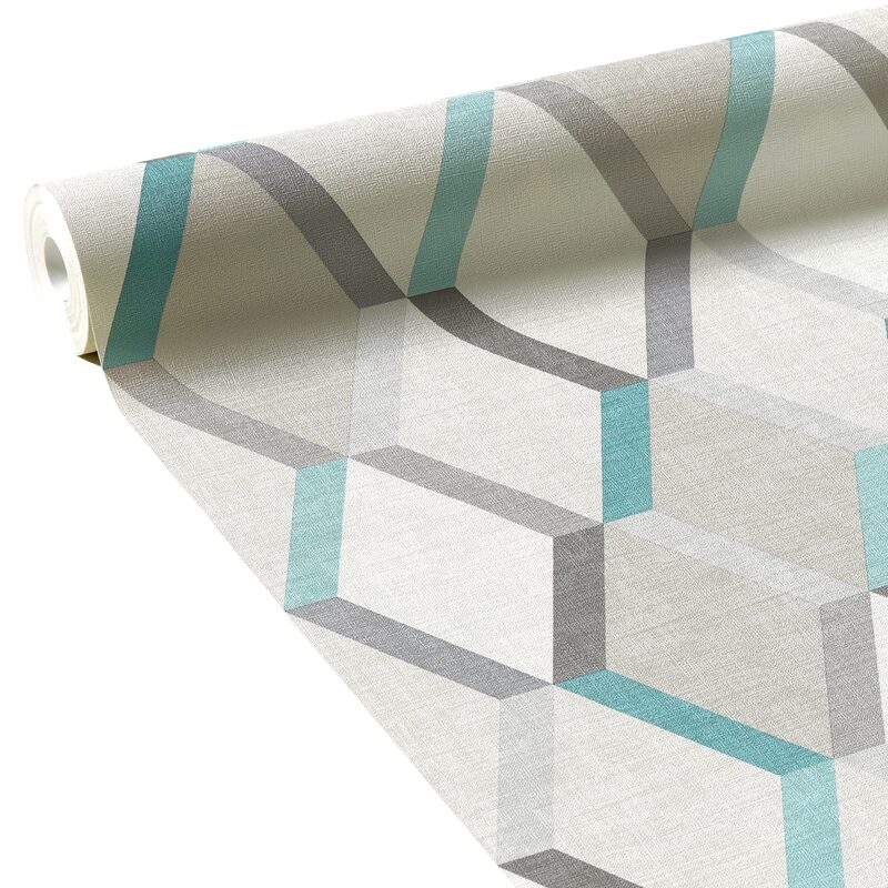Papier peint intissé BJÖRN coloris bleu aqua