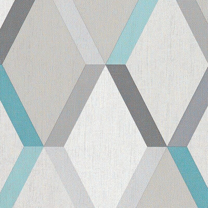 Papier peint intissé BJÖRN coloris bleu aqua