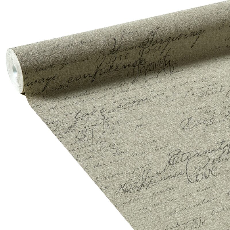 Papier peint intissé FLORENTINE MANUSCRIT coloris ficelle