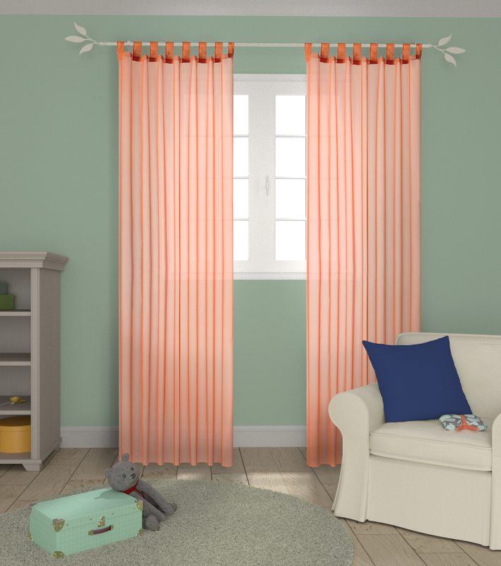 Voilage NEW EASY coloris orange brique 140 x 240 cm
