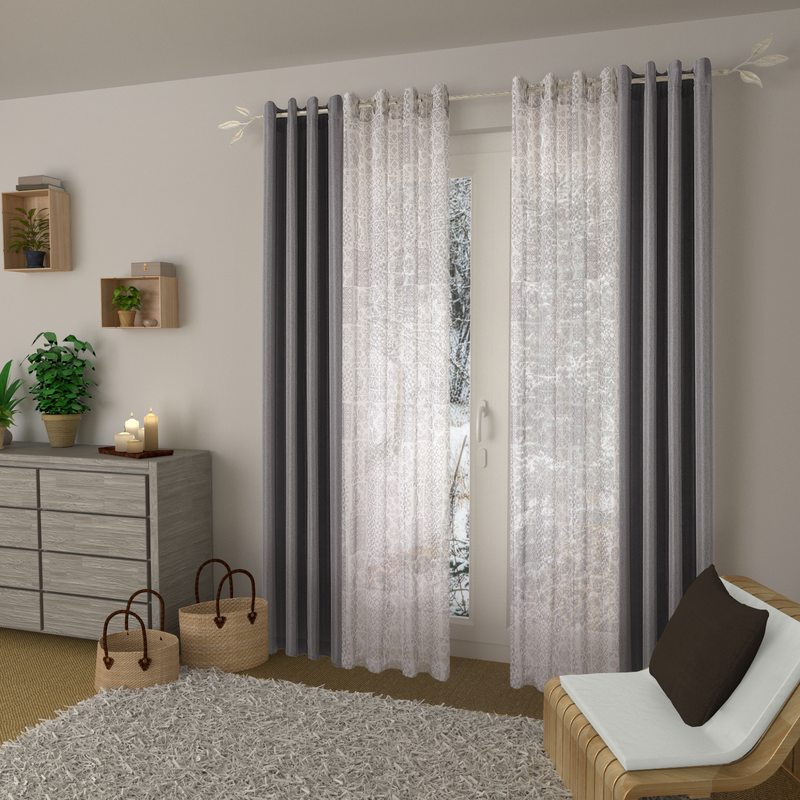 Voilage TERRAROSA coloris blanc 130 x 240 cm