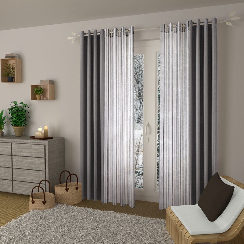 Voilage KESHA coloris blanc 140 x 240 cm