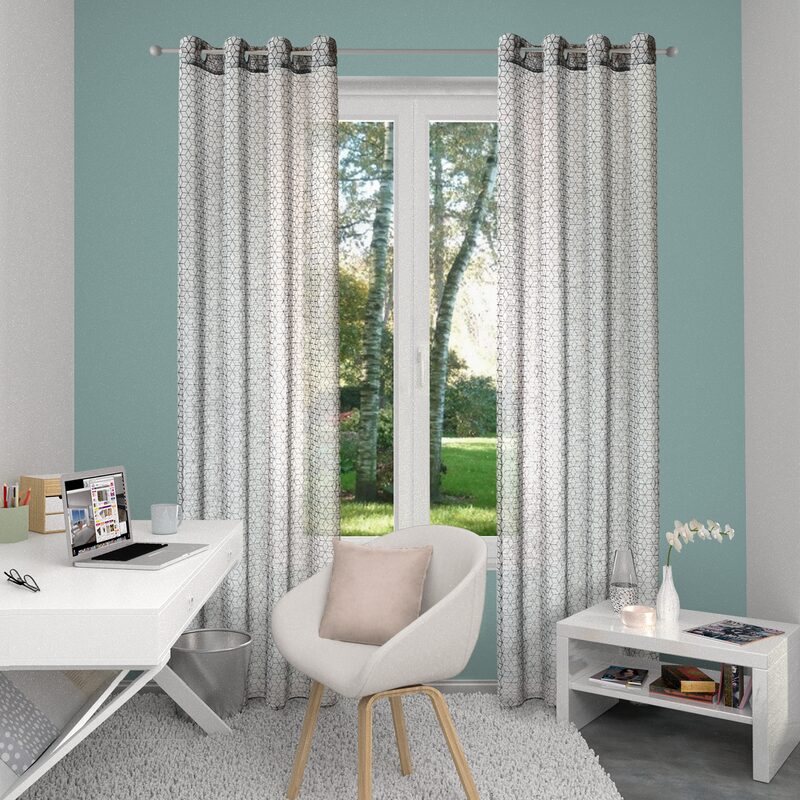 Voilage DARI coloris gris 135 x 240 cm