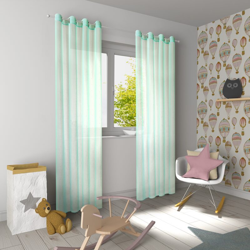 Voilage LILY coloris vert menthol 140 x 240 cm
