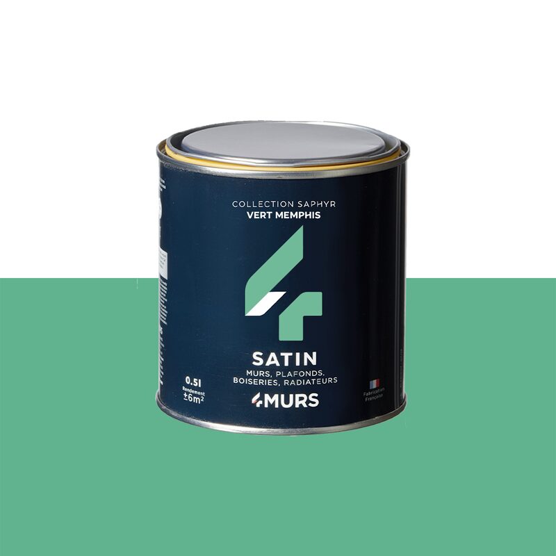Peinture Finition SAPHYR Alkyde vert Memphis Satiné 0,5 L