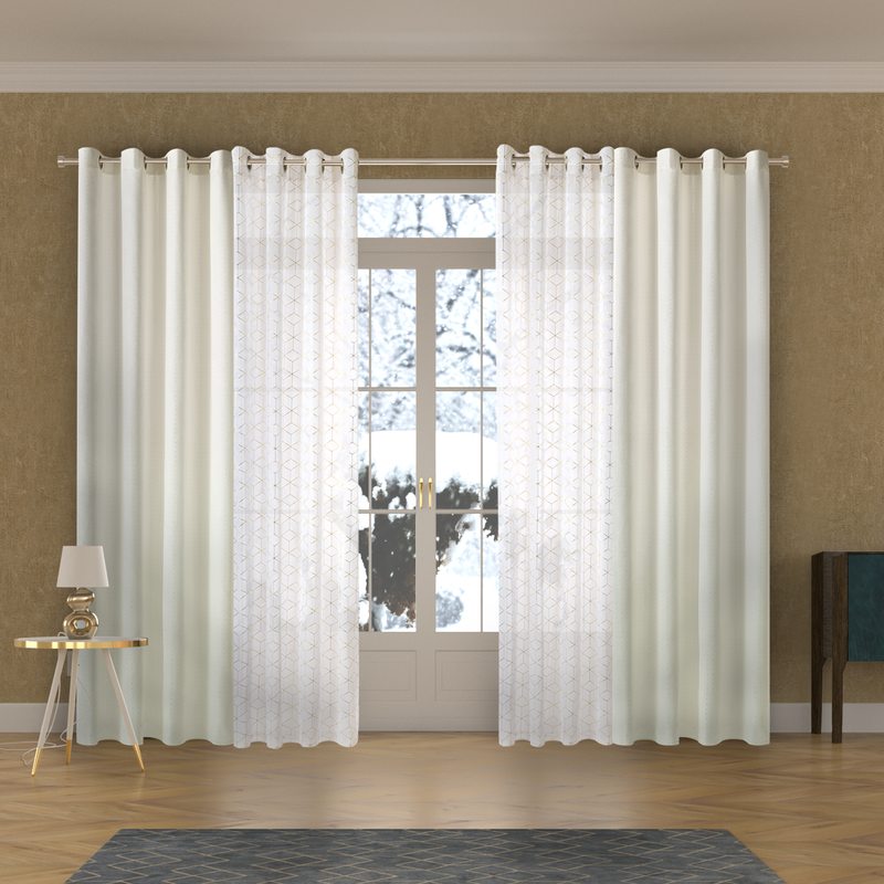 Rideau SOLINE coloris blanc 140 x 250 cm