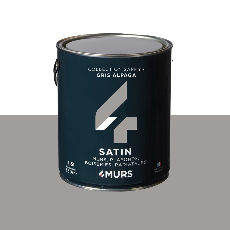 Peinture Multi-supports SAPHYR Alkyde gris alpaga Satiné 2,5 L