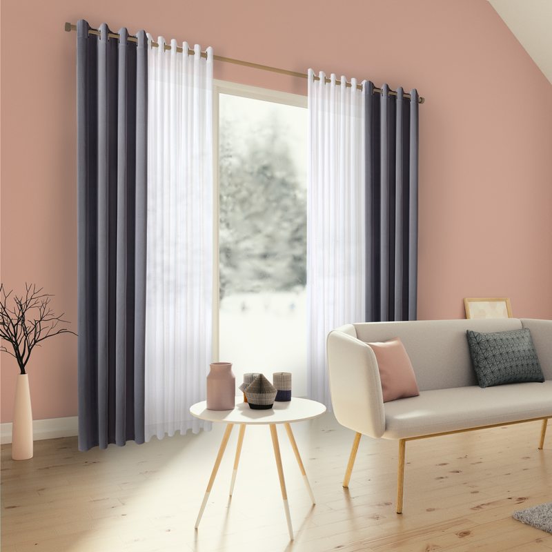 Rideau ELTI coloris gris anthracite 140 x 260 cm